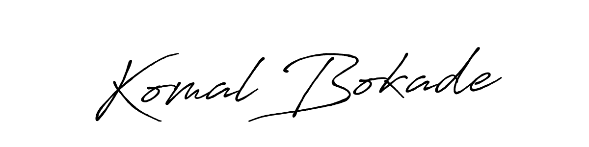 Use a signature maker to create a handwritten signature online. With this signature software, you can design (Antro_Vectra_Bolder) your own signature for name Komal Bokade. Komal Bokade signature style 7 images and pictures png