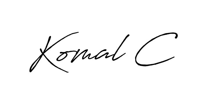 Also You can easily find your signature by using the search form. We will create Komal C name handwritten signature images for you free of cost using Antro_Vectra_Bolder sign style. Komal C signature style 7 images and pictures png