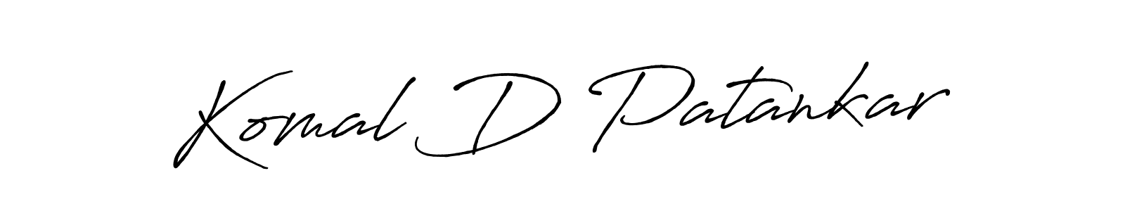 Create a beautiful signature design for name Komal D Patankar. With this signature (Antro_Vectra_Bolder) fonts, you can make a handwritten signature for free. Komal D Patankar signature style 7 images and pictures png