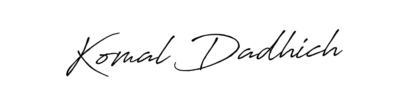 It looks lik you need a new signature style for name Komal Dadhich. Design unique handwritten (Antro_Vectra_Bolder) signature with our free signature maker in just a few clicks. Komal Dadhich signature style 7 images and pictures png