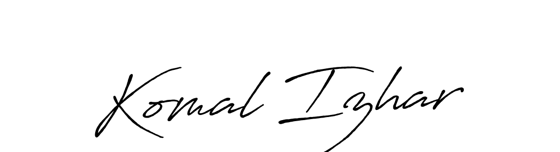 You should practise on your own different ways (Antro_Vectra_Bolder) to write your name (Komal Izhar) in signature. don't let someone else do it for you. Komal Izhar signature style 7 images and pictures png