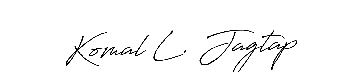 Use a signature maker to create a handwritten signature online. With this signature software, you can design (Antro_Vectra_Bolder) your own signature for name Komal L. Jagtap. Komal L. Jagtap signature style 7 images and pictures png