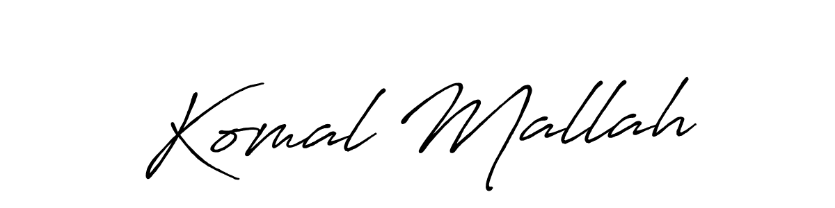 Antro_Vectra_Bolder is a professional signature style that is perfect for those who want to add a touch of class to their signature. It is also a great choice for those who want to make their signature more unique. Get Komal Mallah name to fancy signature for free. Komal Mallah signature style 7 images and pictures png