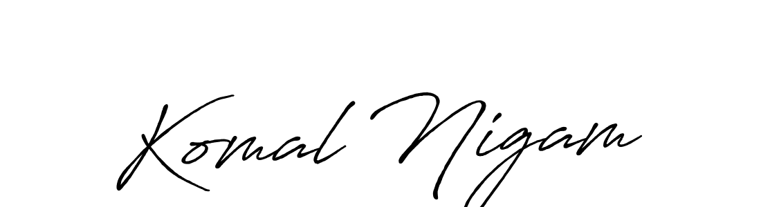 Use a signature maker to create a handwritten signature online. With this signature software, you can design (Antro_Vectra_Bolder) your own signature for name Komal Nigam. Komal Nigam signature style 7 images and pictures png