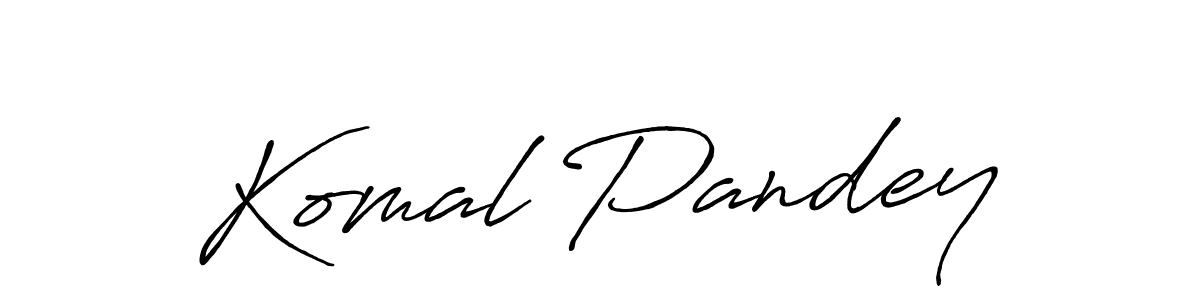 Create a beautiful signature design for name Komal Pandey. With this signature (Antro_Vectra_Bolder) fonts, you can make a handwritten signature for free. Komal Pandey signature style 7 images and pictures png