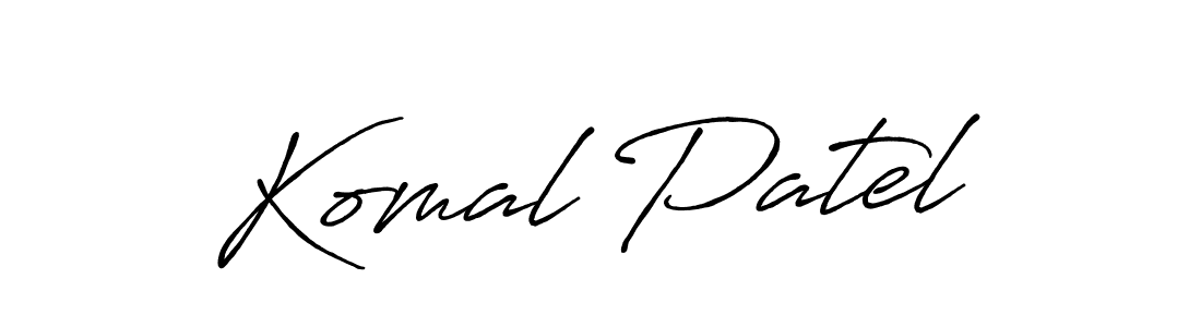 Create a beautiful signature design for name Komal Patel. With this signature (Antro_Vectra_Bolder) fonts, you can make a handwritten signature for free. Komal Patel signature style 7 images and pictures png