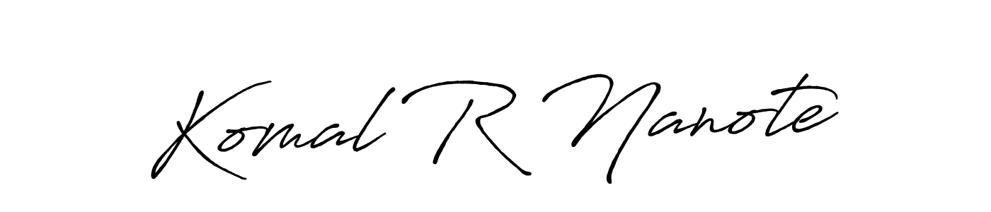 Design your own signature with our free online signature maker. With this signature software, you can create a handwritten (Antro_Vectra_Bolder) signature for name Komal R Nanote. Komal R Nanote signature style 7 images and pictures png