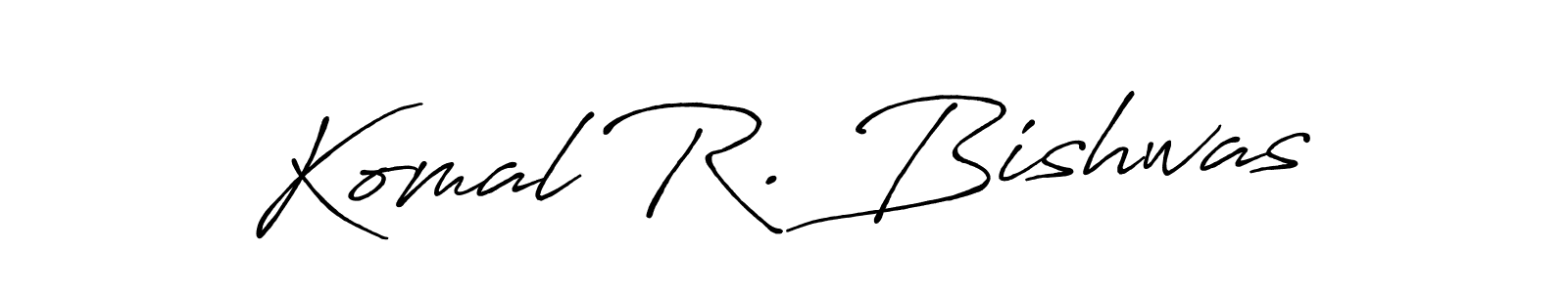 The best way (Antro_Vectra_Bolder) to make a short signature is to pick only two or three words in your name. The name Komal R. Bishwas include a total of six letters. For converting this name. Komal R. Bishwas signature style 7 images and pictures png