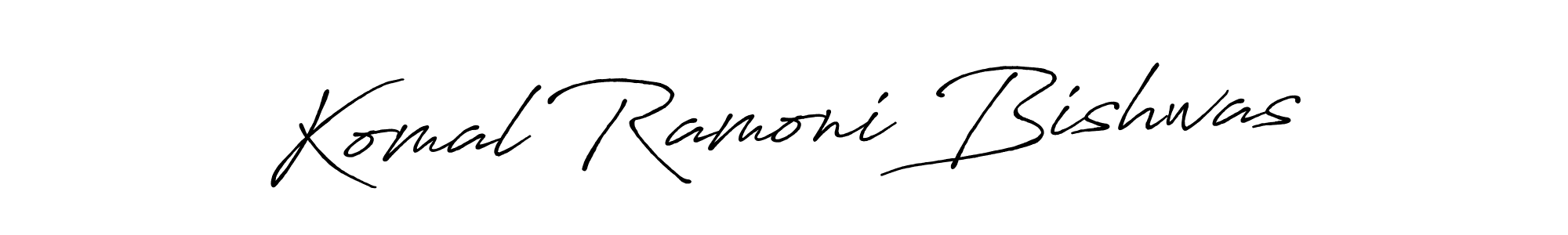 How to make Komal Ramoni Bishwas name signature. Use Antro_Vectra_Bolder style for creating short signs online. This is the latest handwritten sign. Komal Ramoni Bishwas signature style 7 images and pictures png