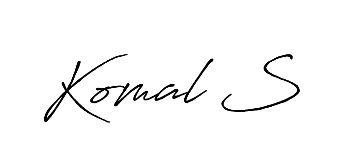 Komal S stylish signature style. Best Handwritten Sign (Antro_Vectra_Bolder) for my name. Handwritten Signature Collection Ideas for my name Komal S. Komal S signature style 7 images and pictures png