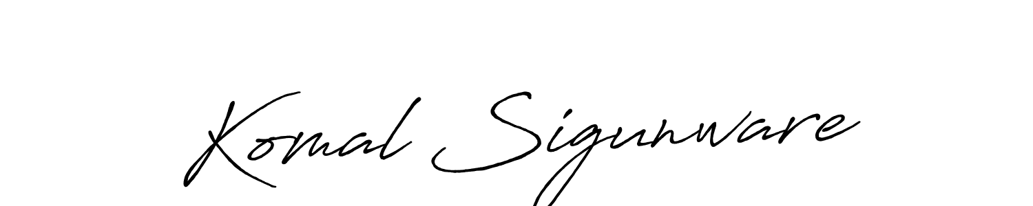 Also You can easily find your signature by using the search form. We will create Komal Sigunware name handwritten signature images for you free of cost using Antro_Vectra_Bolder sign style. Komal Sigunware signature style 7 images and pictures png