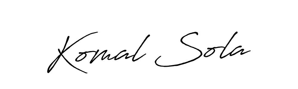 How to make Komal Sola name signature. Use Antro_Vectra_Bolder style for creating short signs online. This is the latest handwritten sign. Komal Sola signature style 7 images and pictures png