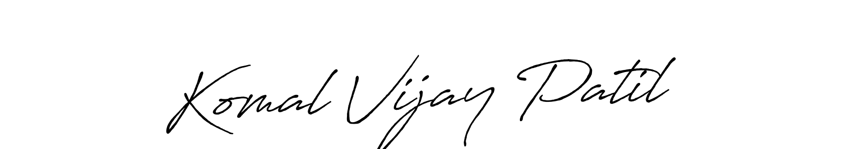 Use a signature maker to create a handwritten signature online. With this signature software, you can design (Antro_Vectra_Bolder) your own signature for name Komal Vijay Patil. Komal Vijay Patil signature style 7 images and pictures png