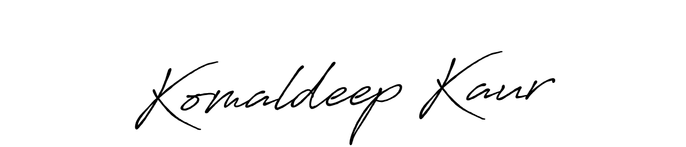How to make Komaldeep Kaur name signature. Use Antro_Vectra_Bolder style for creating short signs online. This is the latest handwritten sign. Komaldeep Kaur signature style 7 images and pictures png