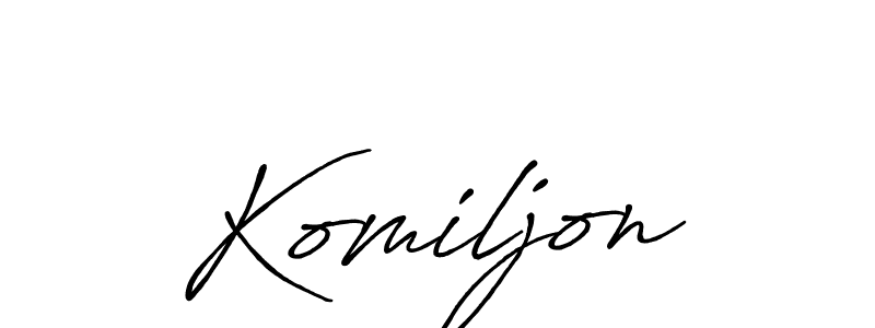 if you are searching for the best signature style for your name Komiljon. so please give up your signature search. here we have designed multiple signature styles  using Antro_Vectra_Bolder. Komiljon signature style 7 images and pictures png