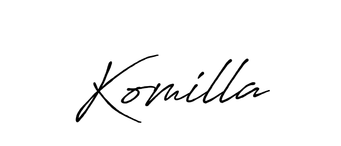 Komilla stylish signature style. Best Handwritten Sign (Antro_Vectra_Bolder) for my name. Handwritten Signature Collection Ideas for my name Komilla. Komilla signature style 7 images and pictures png