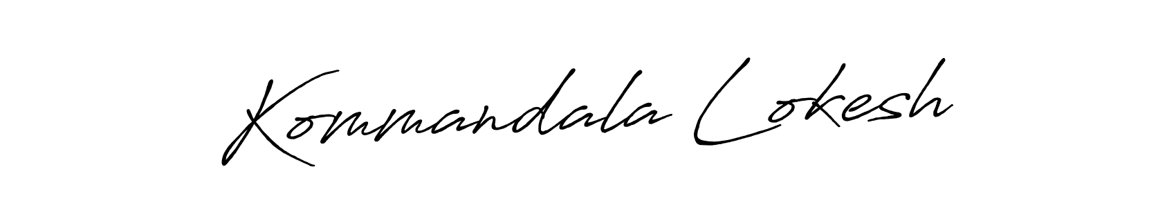 How to make Kommandala Lokesh name signature. Use Antro_Vectra_Bolder style for creating short signs online. This is the latest handwritten sign. Kommandala Lokesh signature style 7 images and pictures png