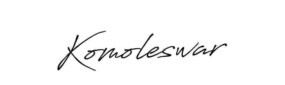 How to make Komoleswar name signature. Use Antro_Vectra_Bolder style for creating short signs online. This is the latest handwritten sign. Komoleswar signature style 7 images and pictures png