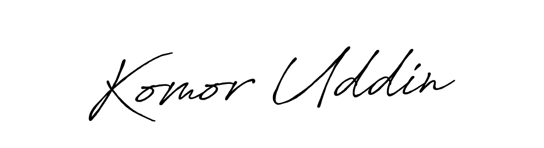 Make a beautiful signature design for name Komor Uddin. With this signature (Antro_Vectra_Bolder) style, you can create a handwritten signature for free. Komor Uddin signature style 7 images and pictures png