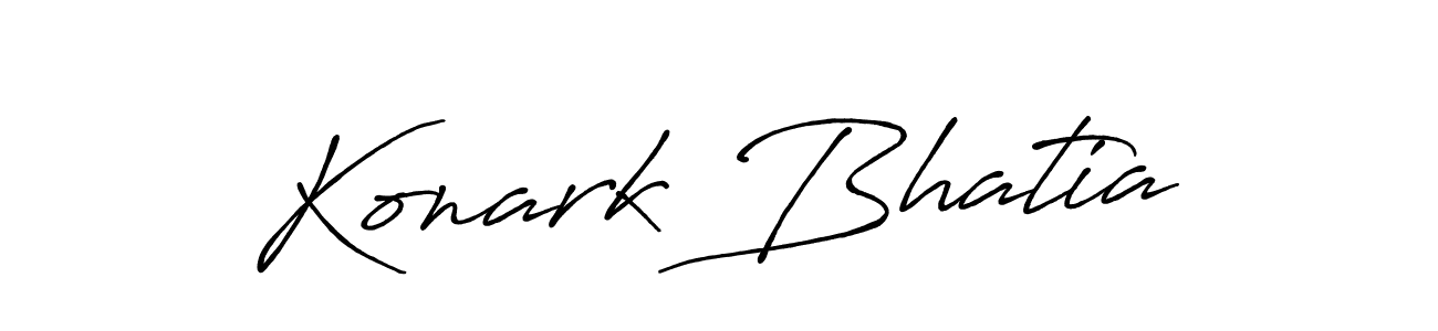 You should practise on your own different ways (Antro_Vectra_Bolder) to write your name (Konark Bhatia) in signature. don't let someone else do it for you. Konark Bhatia signature style 7 images and pictures png