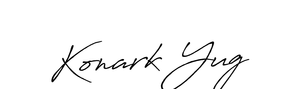 How to make Konark Yug name signature. Use Antro_Vectra_Bolder style for creating short signs online. This is the latest handwritten sign. Konark Yug signature style 7 images and pictures png