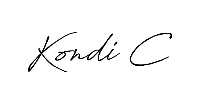 How to make Kondi C name signature. Use Antro_Vectra_Bolder style for creating short signs online. This is the latest handwritten sign. Kondi C signature style 7 images and pictures png