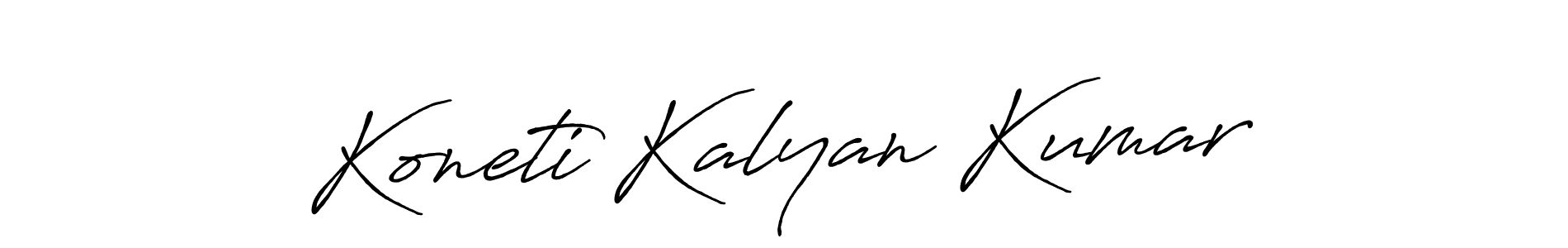 The best way (Antro_Vectra_Bolder) to make a short signature is to pick only two or three words in your name. The name Koneti Kalyan Kumar include a total of six letters. For converting this name. Koneti Kalyan Kumar signature style 7 images and pictures png