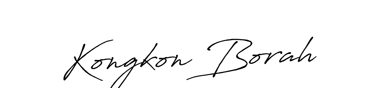 Make a beautiful signature design for name Kongkon Borah. With this signature (Antro_Vectra_Bolder) style, you can create a handwritten signature for free. Kongkon Borah signature style 7 images and pictures png