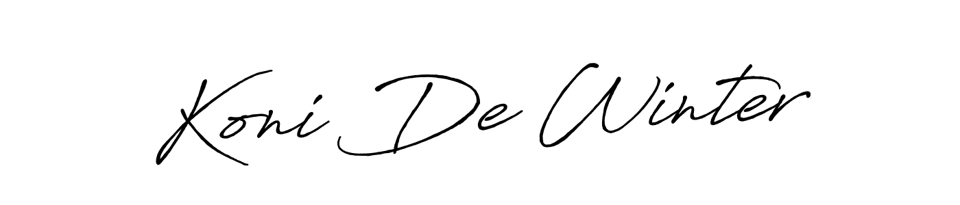 Antro_Vectra_Bolder is a professional signature style that is perfect for those who want to add a touch of class to their signature. It is also a great choice for those who want to make their signature more unique. Get Koni De Winter name to fancy signature for free. Koni De Winter signature style 7 images and pictures png
