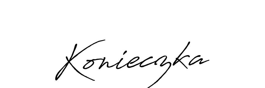 Make a beautiful signature design for name Konieczka. With this signature (Antro_Vectra_Bolder) style, you can create a handwritten signature for free. Konieczka signature style 7 images and pictures png