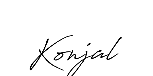 How to make Konjal name signature. Use Antro_Vectra_Bolder style for creating short signs online. This is the latest handwritten sign. Konjal signature style 7 images and pictures png