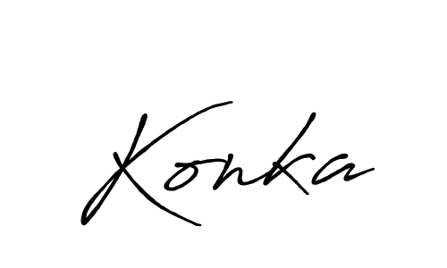 You should practise on your own different ways (Antro_Vectra_Bolder) to write your name (Konka) in signature. don't let someone else do it for you. Konka signature style 7 images and pictures png