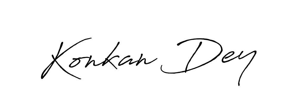 Design your own signature with our free online signature maker. With this signature software, you can create a handwritten (Antro_Vectra_Bolder) signature for name Konkan Dey. Konkan Dey signature style 7 images and pictures png