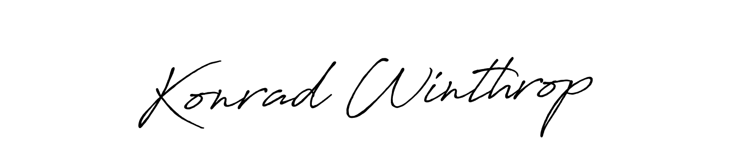 Create a beautiful signature design for name Konrad Winthrop. With this signature (Antro_Vectra_Bolder) fonts, you can make a handwritten signature for free. Konrad Winthrop signature style 7 images and pictures png