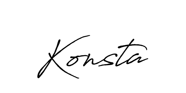 How to make Konsta signature? Antro_Vectra_Bolder is a professional autograph style. Create handwritten signature for Konsta name. Konsta signature style 7 images and pictures png