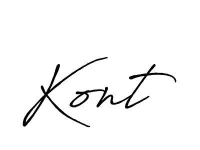 How to make Kont name signature. Use Antro_Vectra_Bolder style for creating short signs online. This is the latest handwritten sign. Kont signature style 7 images and pictures png