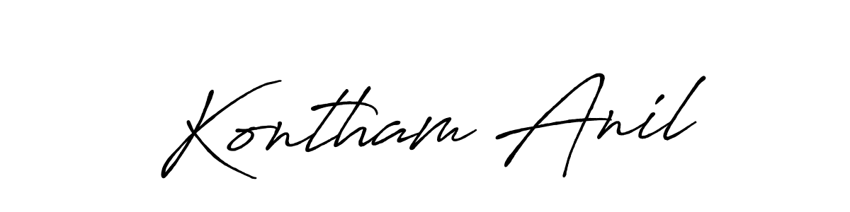Use a signature maker to create a handwritten signature online. With this signature software, you can design (Antro_Vectra_Bolder) your own signature for name Kontham Anil. Kontham Anil signature style 7 images and pictures png