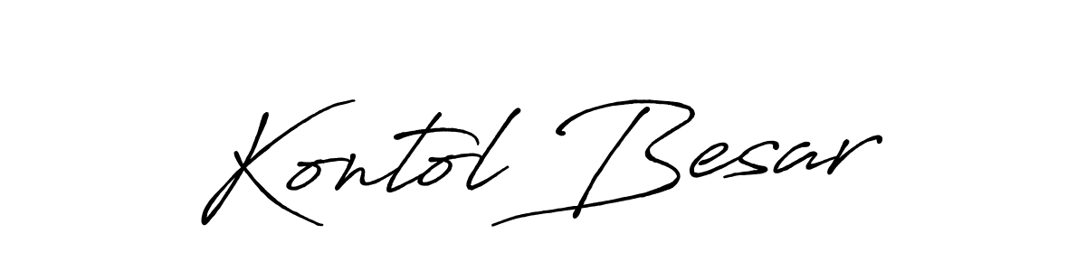 Make a beautiful signature design for name Kontol Besar. With this signature (Antro_Vectra_Bolder) style, you can create a handwritten signature for free. Kontol Besar signature style 7 images and pictures png