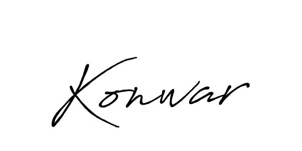 Use a signature maker to create a handwritten signature online. With this signature software, you can design (Antro_Vectra_Bolder) your own signature for name Konwar. Konwar signature style 7 images and pictures png