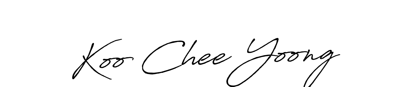 Make a beautiful signature design for name Koo Chee Yoong. With this signature (Antro_Vectra_Bolder) style, you can create a handwritten signature for free. Koo Chee Yoong signature style 7 images and pictures png