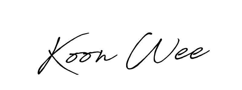 Use a signature maker to create a handwritten signature online. With this signature software, you can design (Antro_Vectra_Bolder) your own signature for name Koon Wee. Koon Wee signature style 7 images and pictures png