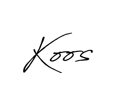You should practise on your own different ways (Antro_Vectra_Bolder) to write your name (Koos) in signature. don't let someone else do it for you. Koos signature style 7 images and pictures png