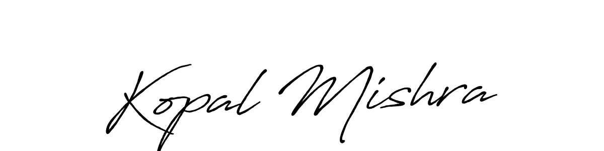 Make a beautiful signature design for name Kopal Mishra. With this signature (Antro_Vectra_Bolder) style, you can create a handwritten signature for free. Kopal Mishra signature style 7 images and pictures png