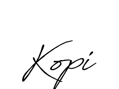 Create a beautiful signature design for name Kopi. With this signature (Antro_Vectra_Bolder) fonts, you can make a handwritten signature for free. Kopi signature style 7 images and pictures png