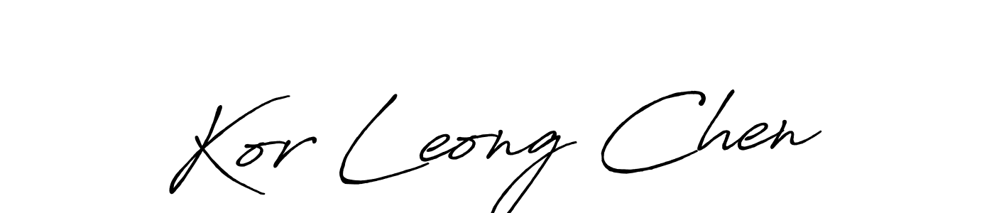 How to make Kor Leong Chen signature? Antro_Vectra_Bolder is a professional autograph style. Create handwritten signature for Kor Leong Chen name. Kor Leong Chen signature style 7 images and pictures png