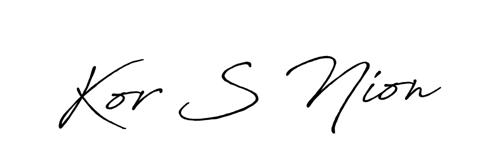 Kor S Nion stylish signature style. Best Handwritten Sign (Antro_Vectra_Bolder) for my name. Handwritten Signature Collection Ideas for my name Kor S Nion. Kor S Nion signature style 7 images and pictures png