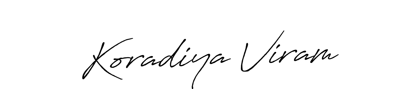 Similarly Antro_Vectra_Bolder is the best handwritten signature design. Signature creator online .You can use it as an online autograph creator for name Koradiya Viram. Koradiya Viram signature style 7 images and pictures png