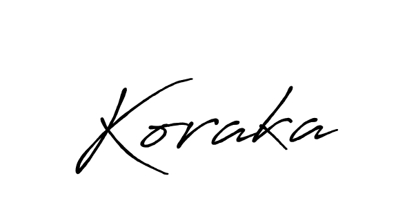 Also we have Koraka name is the best signature style. Create professional handwritten signature collection using Antro_Vectra_Bolder autograph style. Koraka signature style 7 images and pictures png