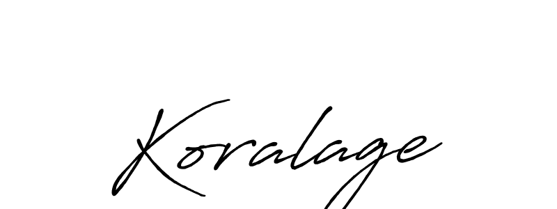 Make a beautiful signature design for name Koralage. With this signature (Antro_Vectra_Bolder) style, you can create a handwritten signature for free. Koralage signature style 7 images and pictures png