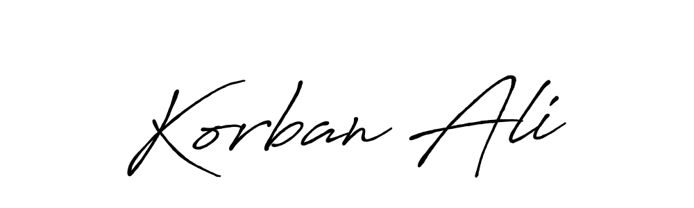 Design your own signature with our free online signature maker. With this signature software, you can create a handwritten (Antro_Vectra_Bolder) signature for name Korban Ali. Korban Ali signature style 7 images and pictures png